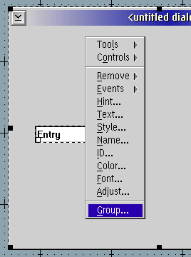 Group tool menu entry