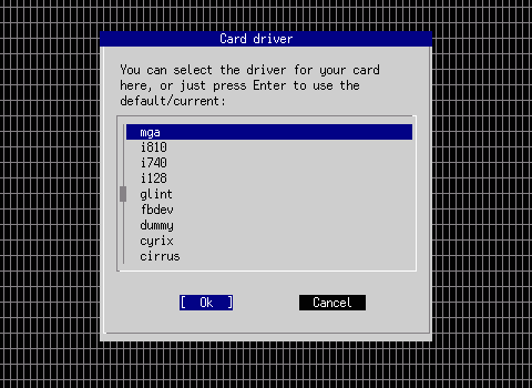 xf86cfg card driver