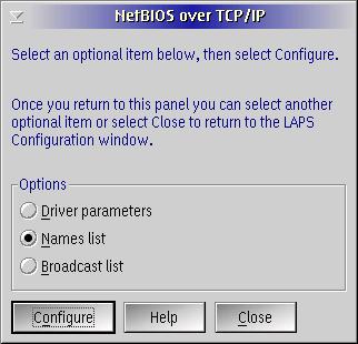 Figure 4. TCP/IP over NetBIOS configuration dialog.