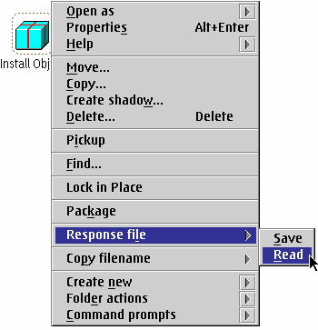 Install Object context menu