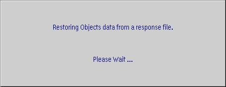 Status message when reading the response file