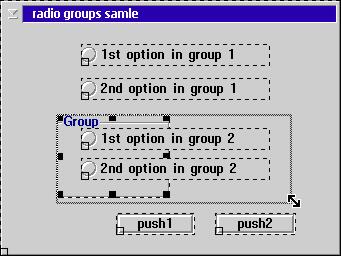 separating radio groups with frame