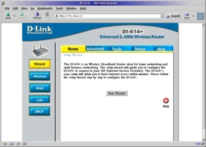 Abb. 1: Setup-Wizard des D-Link 614+-Router
